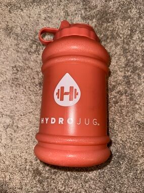 HydroJug Coral-Red Water Bottle with White Logo